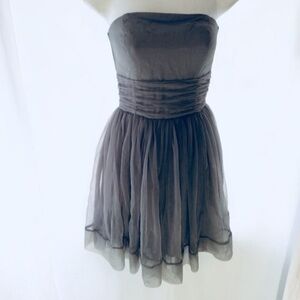 Elegant Strapless Gray Dress
